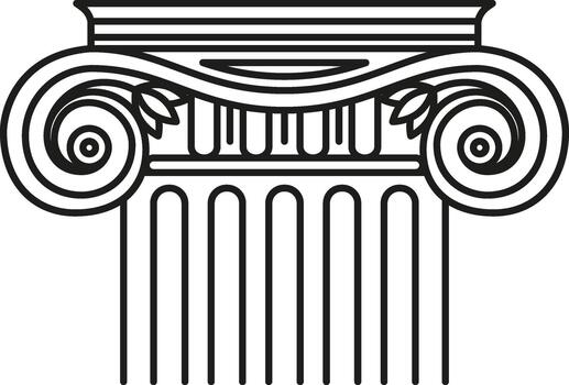 Ionic column capital symbolizing classical architecture and history vector