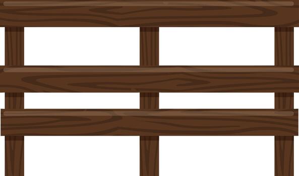 Wooden fence posts and rails creating rustic barrier vector
