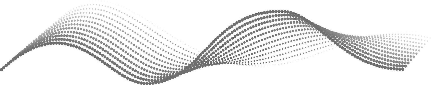 Wavy dotted line creating abstract wave pattern vector