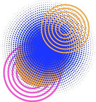 resumen trama de semitonos modelo con vistoso concéntrico círculos vector