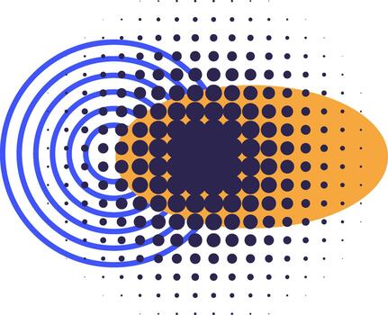 resumen diseño con convergente círculos y trama de semitonos modelo vector