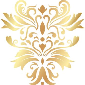 dorado florido damasco modelo creando elegante diseño elemento vector