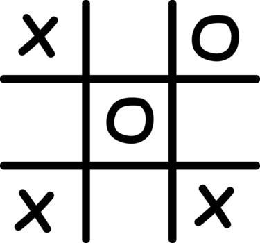 Tic tac toe game board showing X and O vector