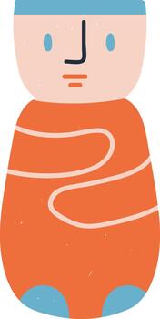 Abstract character standing looking forward with texture vector