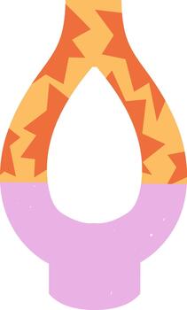 Abstract organic shape with lightning pattern and negative space vector