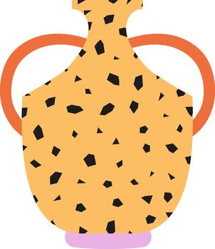 Amphora vase with leopard print texture pattern vector