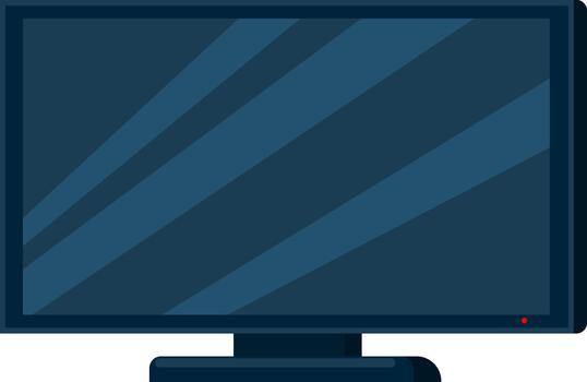 Monitor screen displaying reflections with red power indicator vector