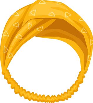 Yellow head wrap with white triangle pattern vector