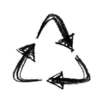 pictogram environment Hand drawn recycle arrow icon Recycling resources symbol Reuse of materials, zero waste, green environment, saving the planet vector