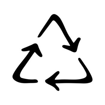 pictogram waste Hand drawn recycle arrow icon Recycling resources symbol Reuse of materials, zero waste, green environment, saving the planet vector