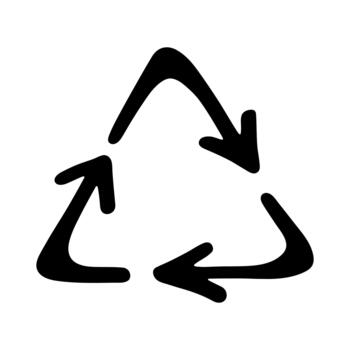 pictogram reuse Hand drawn recycle arrow icon Recycling resources symbol Reuse of materials, zero waste, green environment, saving the planet vector