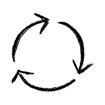 emblem pollution Hand drawn recycle arrow icon Recycling resources symbol Reuse of materials, zero waste, green environment, saving the planet vector