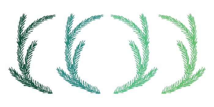 Set of hand drawn spruce branch clipart. Twig of coniferous tree doodle. Christmas and winter design element spruce twig vector