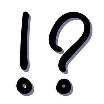 info message Hand drawn exclamation mark and question mark clipart Single element for design vector