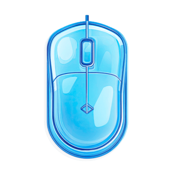 blauw doorzichtig computer muis met een rol wiel en koord voor technologie toepassingen geïsoleerd Aan transparant achtergrond png