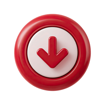 rot kreisförmig herunterladen Taste mit ein nach unten Pfeil Symbol zum Netz Schnittstelle isoliert auf transparent Hintergrund png