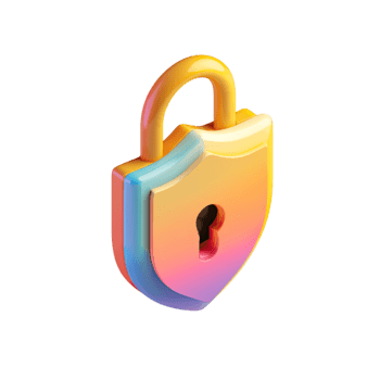 3d candado icono en un proteger forma con vistoso degradado matices para seguridad aislado en transparente antecedentes png