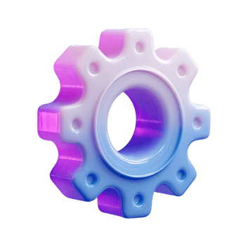 glansig tre dimensionell redskap ikon med slät lutning och vibrerande Färg flytta isolerat på transparent bakgrund png