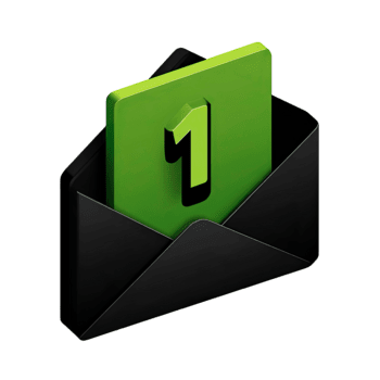 3d message notification icône montrant une Nouveau non lu email avec nombre un isolé sur transparent Contexte png