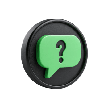 3d domanda marchio discorso bolla icona su un' nero circolare pulsante isolato su trasparente sfondo png