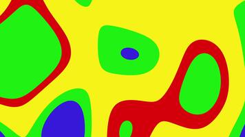 abstrait coloré modèle avec vibrant formes et fluide formes sur une brillant Jaune Contexte video