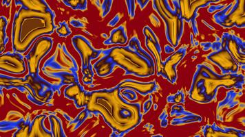 astratto vorticoso modelli di vivace arancia e blu su un' in profondità rosso sfondo, la creazione di un' visivamente Impressionante design video