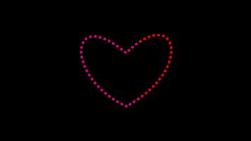 animerad röd hjärta ikon med prickad linje övergång och subtil glöd effekt video