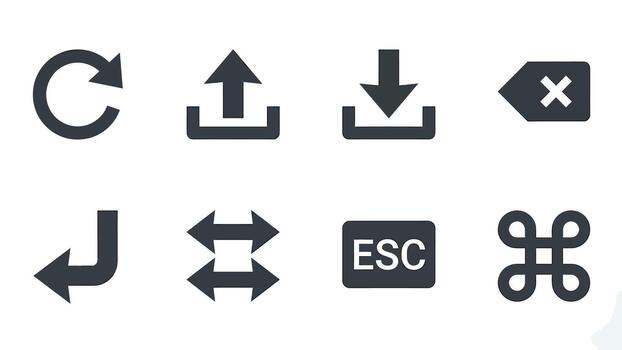 conjunto de ui flechas y mando íconos para vector