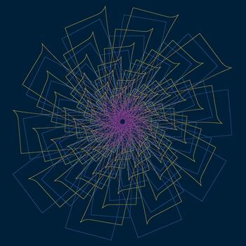 Geometric Spiral Pattern with Magenta and Yellow Lines vector