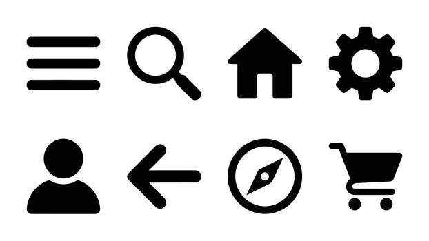 esencial web íconos para navegación usuario interfaz diseño vector