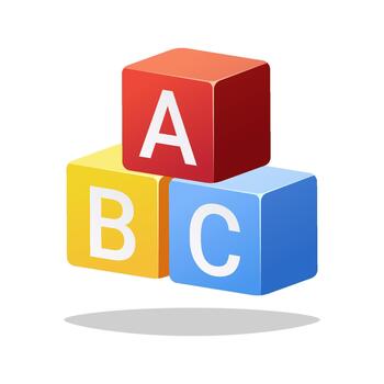 alfabeto un si C letras en cubo bloques aislado en blanco antecedentes. vector