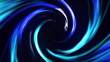 Abstract spiral tunnel with light gradients and dynamic rotation for futuristic sci-fi design, digital art, motion backgrounds. Blue glowing vortex swirling with smooth fluid motion and energy trails video