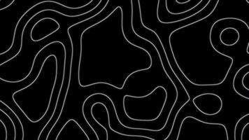 abstrato fluindo topográfico contorno linhas em Preto fundo com alfa canal. desatado ciclo terreno mapa elevação padronizar video
