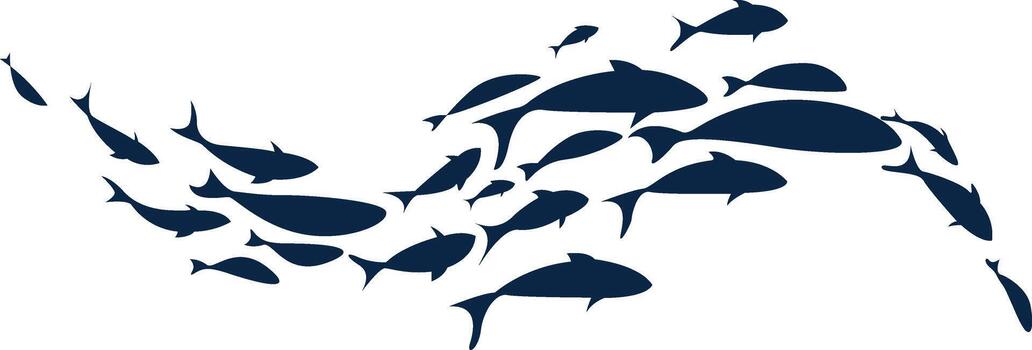 colegio de pescado nadando juntos en el Oceano creando un sentido de unidad y armonía vector