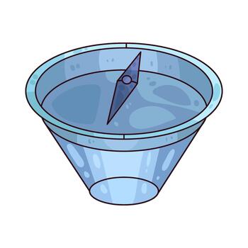 Brújula flotante en holograma vector