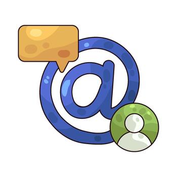 Email Address Symbol with Profile and Message vector