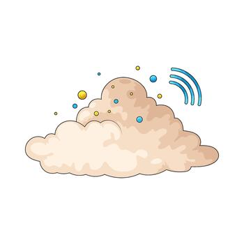 Illustration of Cloud with Signal Connection vector