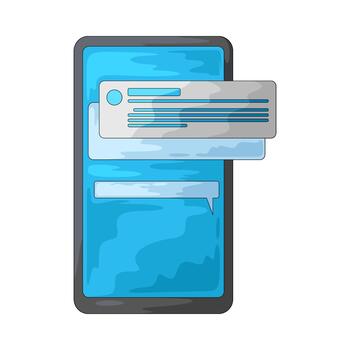 Illustration of Mobile Phone with Message Notifications vector