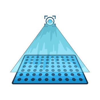Illustration of Technology Scanning Array of Sensors vector
