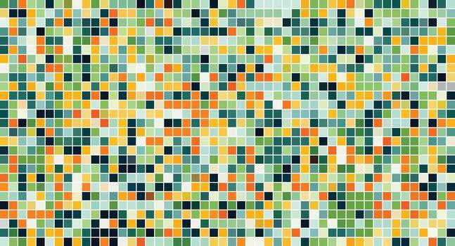 Warm and fresh color pixelated grid with geometric square shapes as abstract background vector
