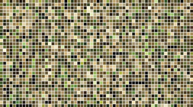 Dark earth tone color pixelated grid with geometric square shapes background vector