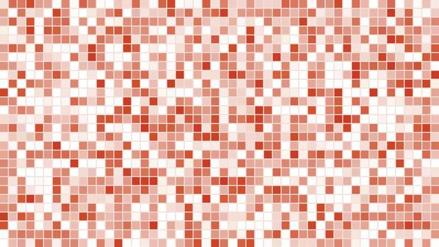 Bright red orange and white square tile mosaic grid pattern background vector