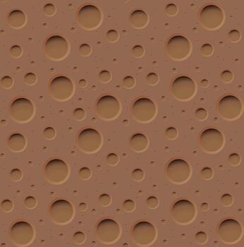 Seamless brown earth surface pattern background texture with many round holes vector