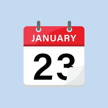 January twenty third calendar icon flat design style reminder for mid month event vector
