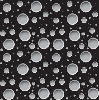 Seamless moon craters surface pattern gray black background texture space theme vector