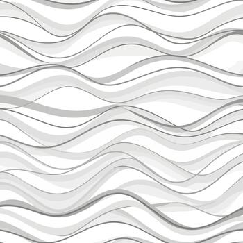 Flowing gray waves pattern on a white background in a minimalist style vector