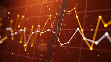 Looped 3D animation of dynamic financial charts with glowing lines and data points moving across a digital grid. Perfect for finance, analytics, trading, and technology themes. video