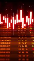 senza soluzione di continuità 3d ciclo continuo con raggiante rosso candeliere grafici e in calo azione indicatori. intenso finanziario movimento sfondo ideale per commercio, finanza, volatilità, e mercato recessione concetti. video