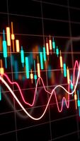 looping 3d framställa av finansiell pris ljus med lysande barer och oscillerande rader på digital skärm, som visar flyktighet och teknisk analys för investering, företag media, och data bilder. video