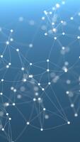 Abstract 3D network background with connected white dots and lines on a gradient blue background. Perfect for tech, communication, AI, or digital concept visuals. video